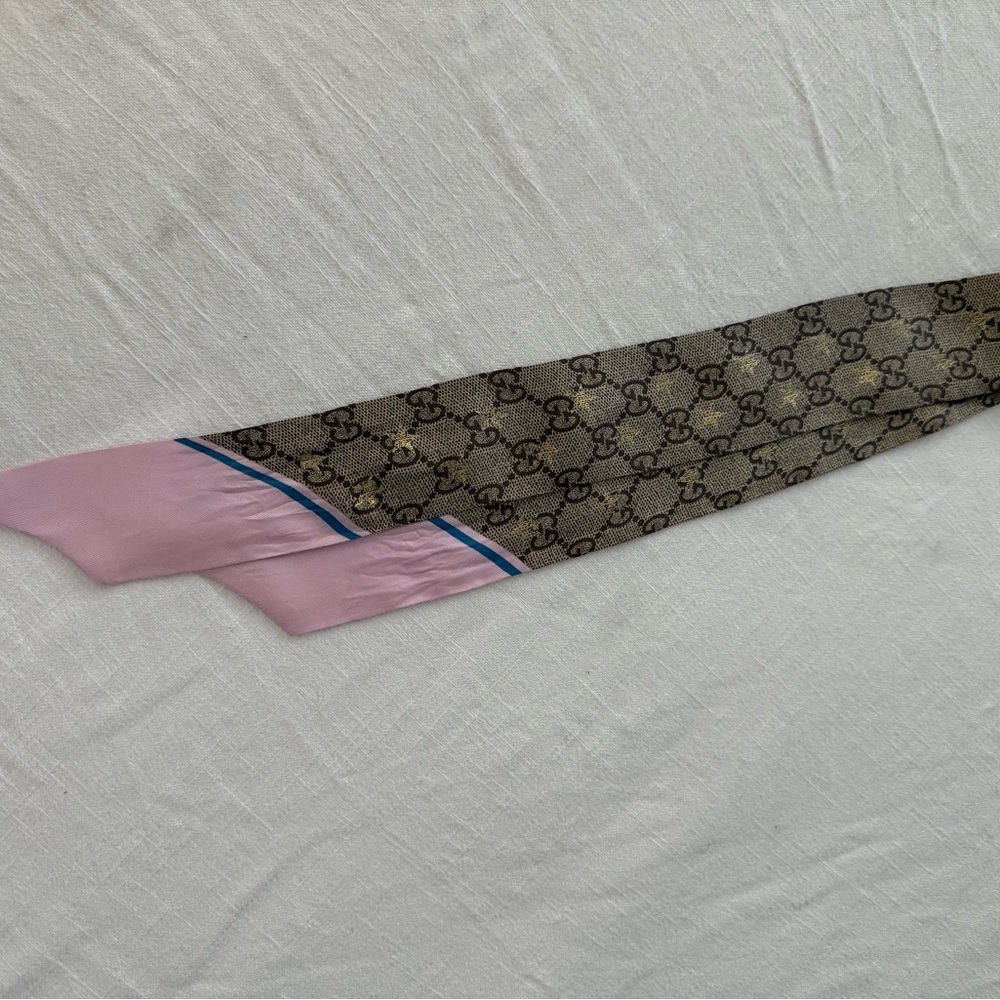 Gucci Pink and Brown Monogram Scarf